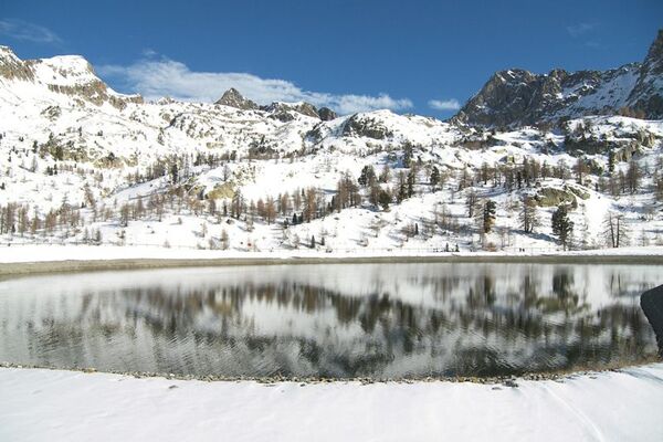 Retenue collinaire du Gourc de la peur &agrave; Isola 2000